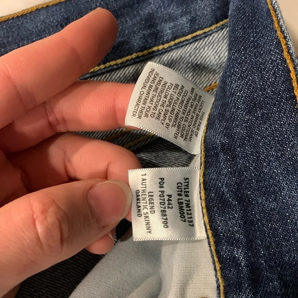 Lucky brand legend skinny jean 29x32, White Oak selvedge denim